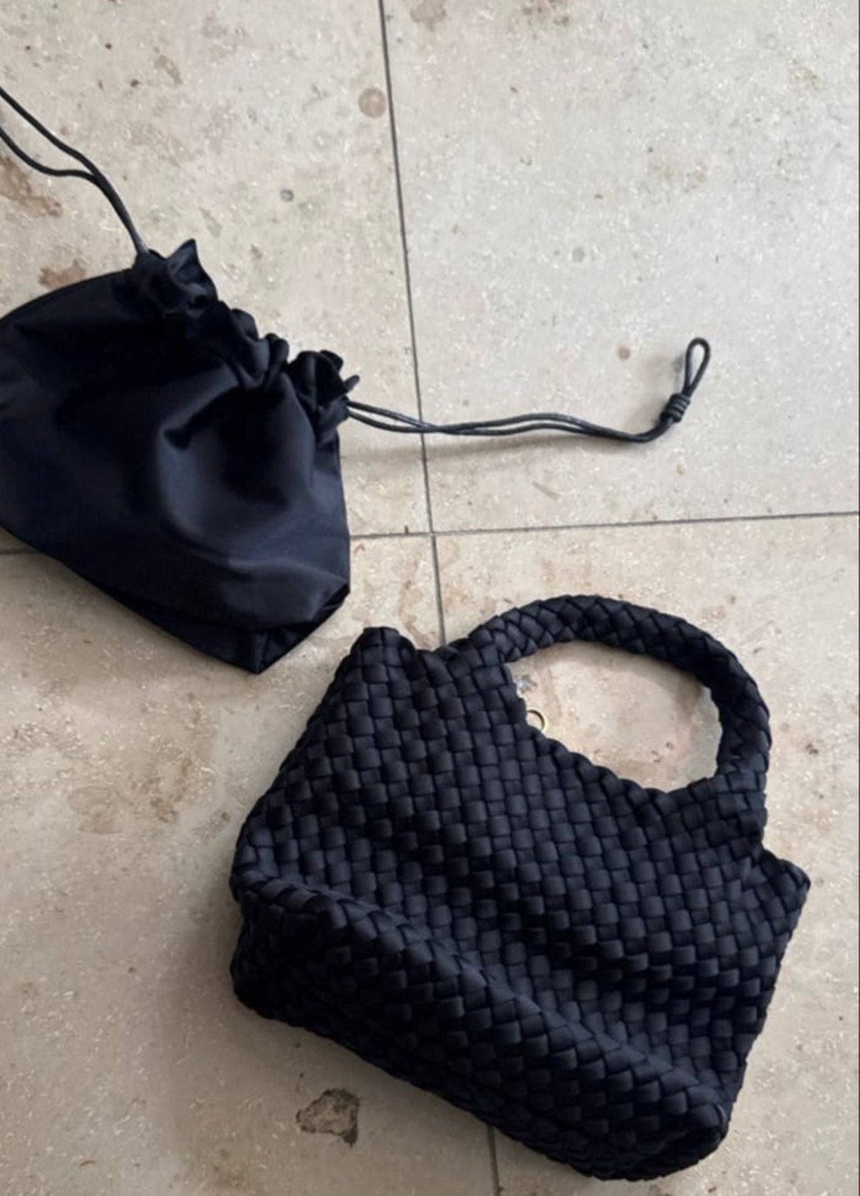 Tas Marea dupe neopreen buidel small, Sieraden, Tassen en Uiterlijk, Tassen | Damestassen, Verzenden, Nieuw, Zwart, Avondtasje