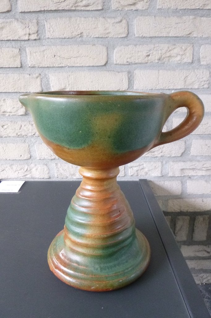vintage vaas in de vorm van een kelk, Ophalen of Verzenden, Gebruikt, Overige kleuren, Steen/keramiek
