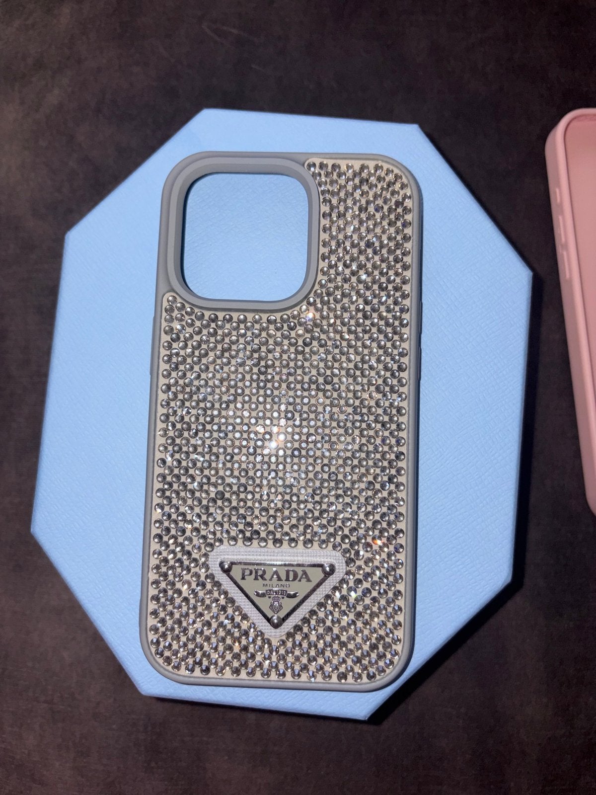 Prada iPhone 14 Pro  hoesje met kristallen, Kunststof, IPhone 14 Pro Max, Overige merken, Hoesje of Tasje