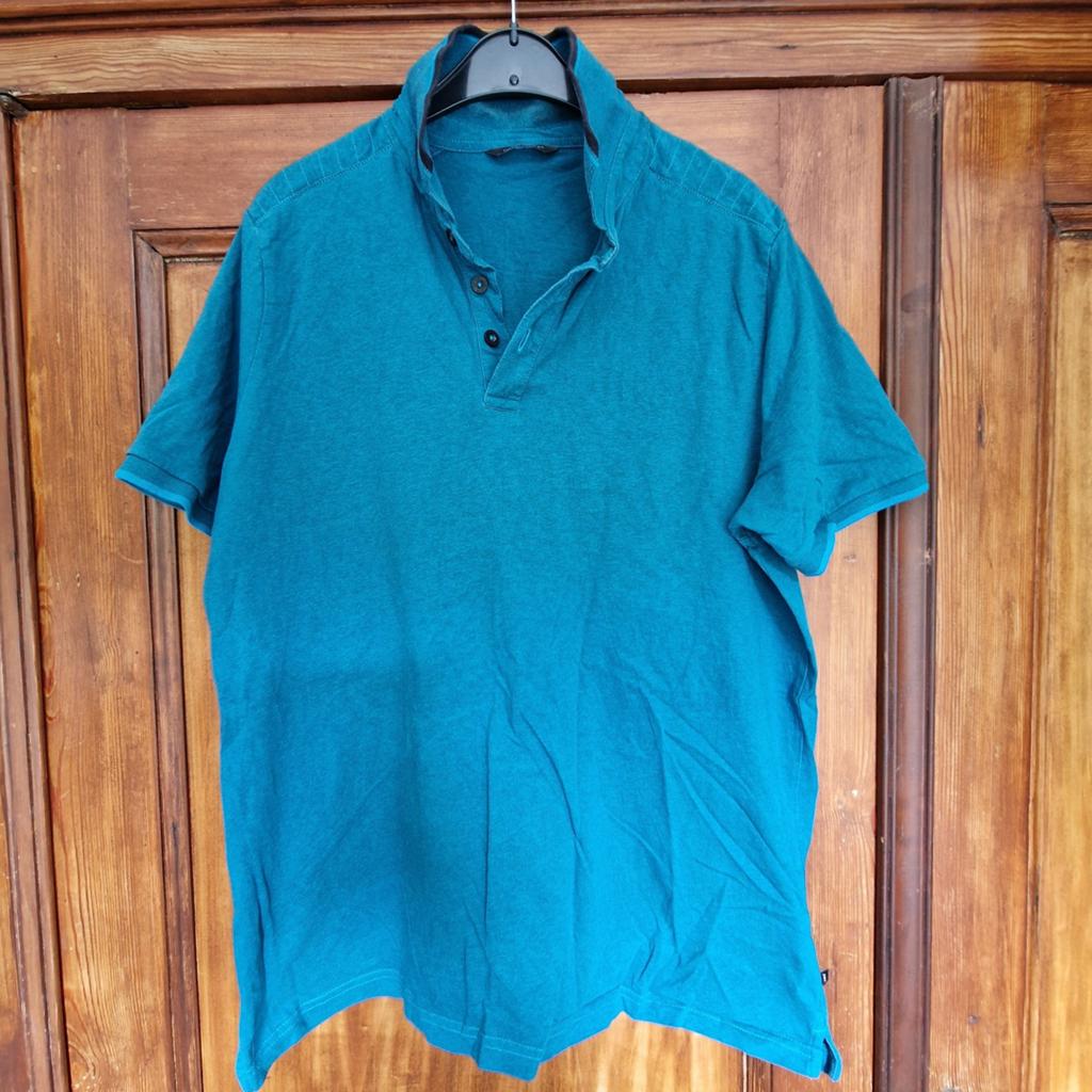Petrol Blauwe herenpolo maat XXL, Blauw, Overige maten, Ophalen of Verzenden, Zo goed als nieuw