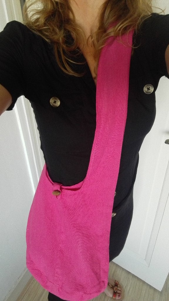 Nieuwe handgemaakte katoenen schoudertas roze, Verzenden, Nieuw, Roze