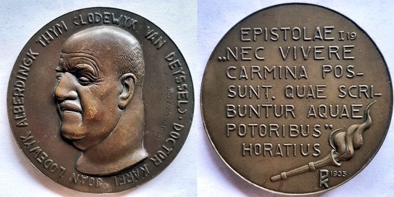 Lodewijk van Deyssel VPK 1935  , Postzegels en Munten, Penningen en Medailles, Verzenden, Brons