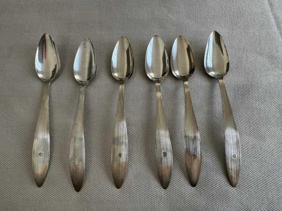Antieke zilveren koffielepels - 1838, Antiek en Kunst, Ophalen of Verzenden