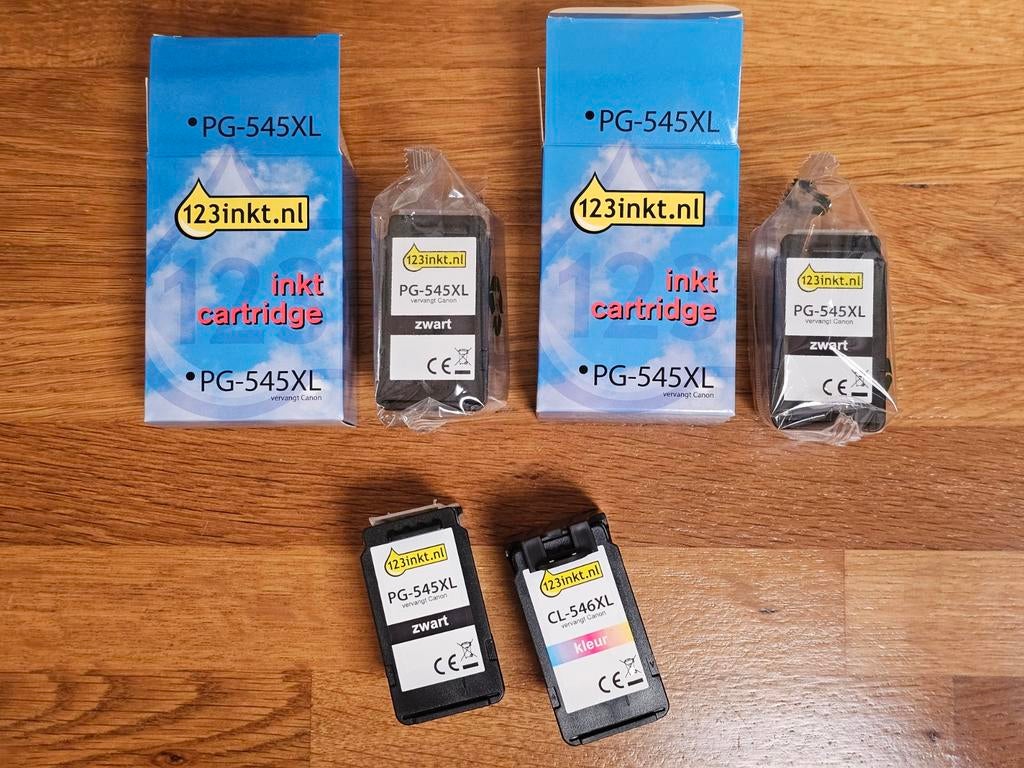 Inktcartridges set/4 PG-545XL zwart + CL-546XL kleur voor Ca, Ophalen of Verzenden