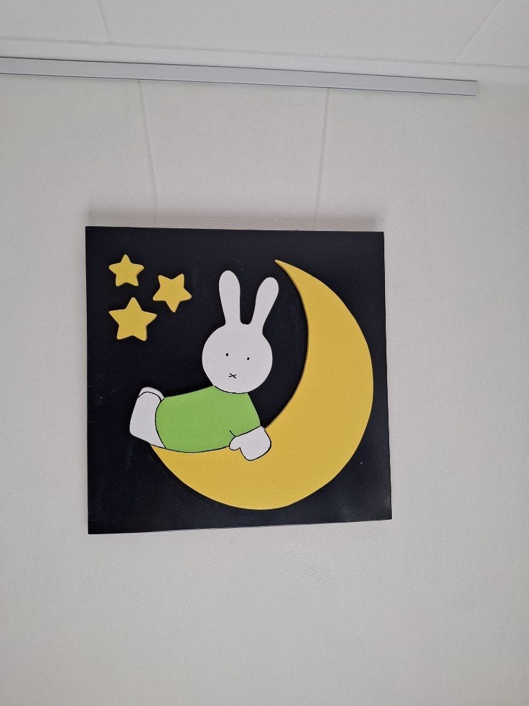 Schilderij Nijntje (handmade), Ophalen, Minder dan 50 cm, Oorspronkelijke maker, Zo goed als nieuw