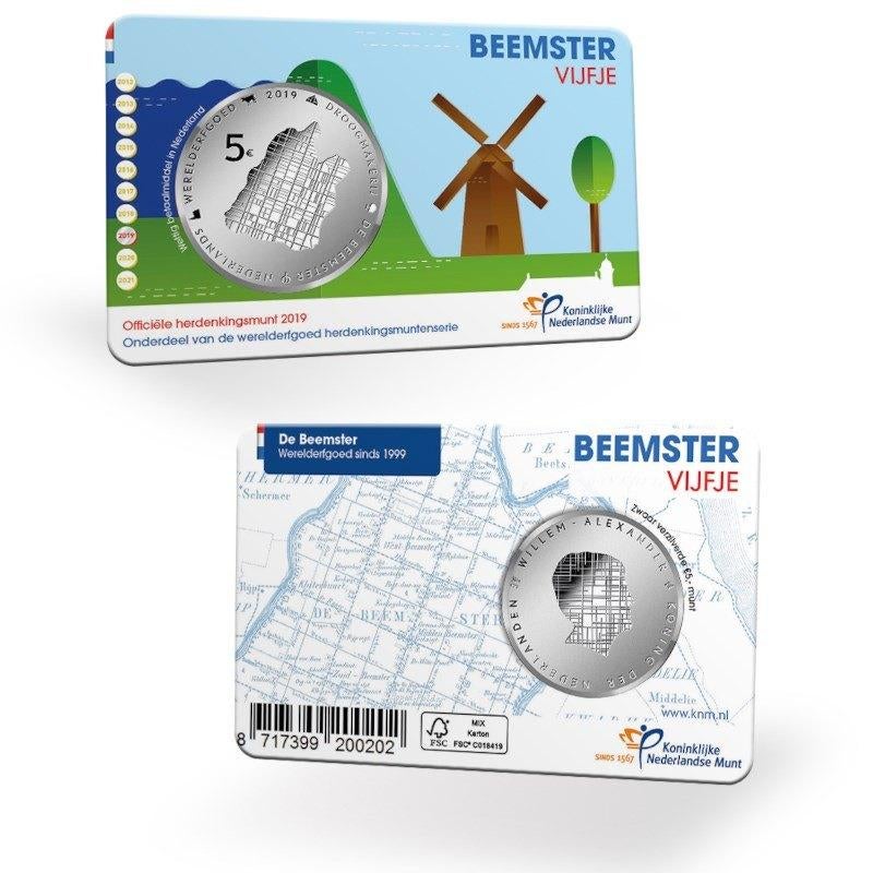 5 Euro Nederland 2019 - Beemster Vijfje - UNC Coincard, Verzenden, Overige landen, 5 euro, Losse munt