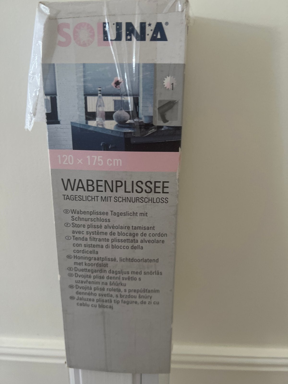 Nieuw Plissé jaloezie 120 cm breed x 175 cm lang, Huis en Inrichting, Stoffering | Gordijnen en Lamellen, Ophalen, 120 cm, Wit