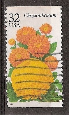 USA, Bloemen, Chrysanten, 1995., Ophalen of Verzenden, Gestempeld, Noord-Amerika