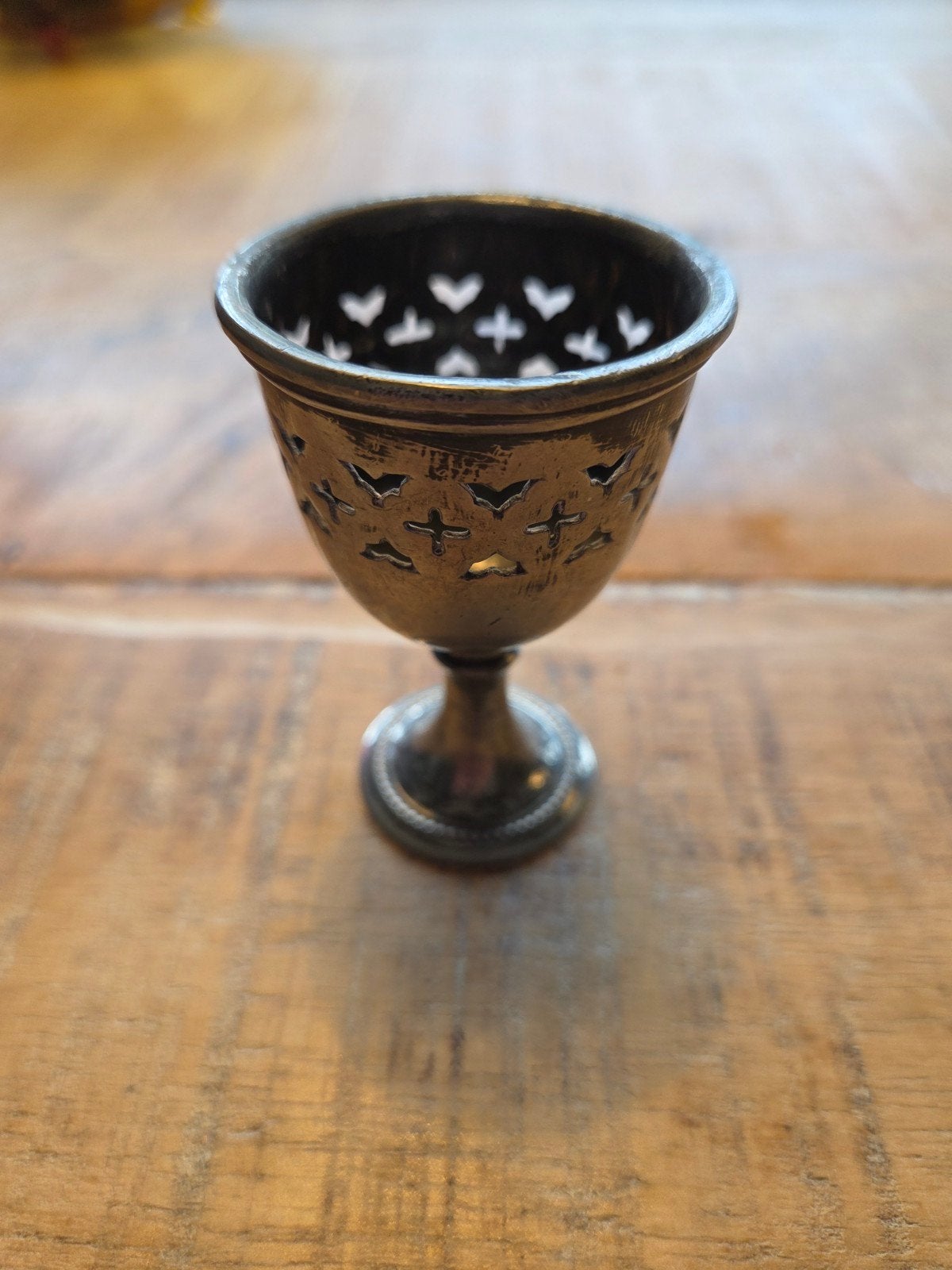 Set van 2 antieke zilverkleurige eierdopjes, Ophalen of Verzenden