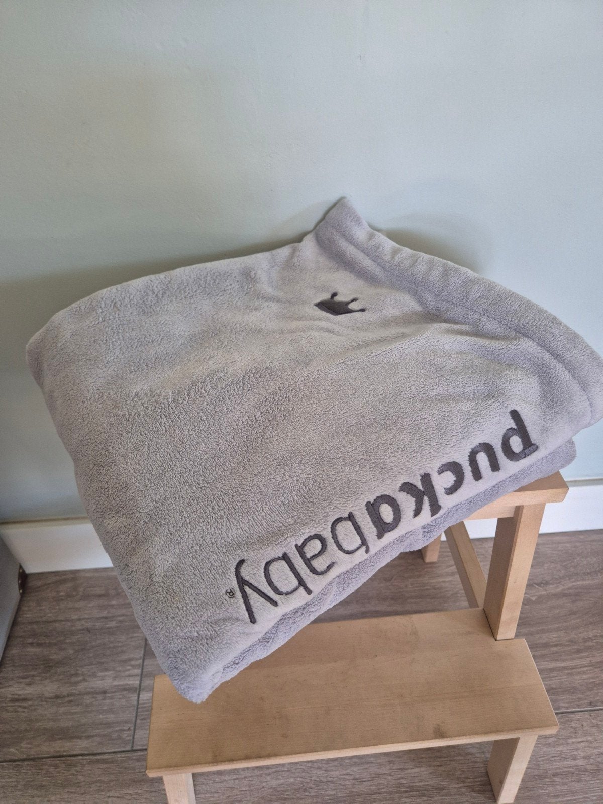 6x Puckababy deken grijs 120cmx150cm, Ophalen, Wasbaar, Gebruikt, Puckababy