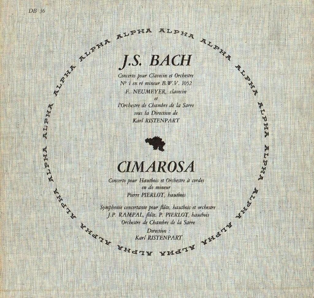 J S Bach Cimarosa F Neymeyer Pierre Pierlot J -P  Rampal, Kamermuziek, Ophalen of Verzenden, Zo goed als nieuw, 12 inch