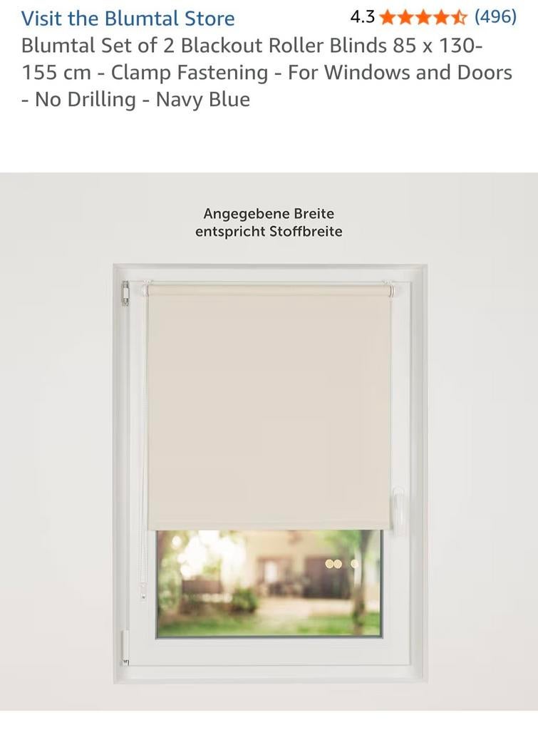 Ivoren rolgordijnen 2 stukjes. Nieuw 80×150 cm, Crème, Nieuw, 150 tot 200 cm, 50 tot 100 cm