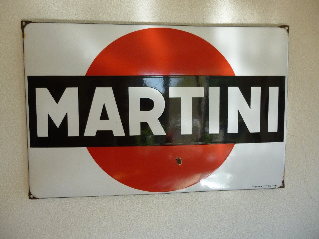 EMAILLE RECLAMEBORD"MARTINI"UIT 1955, Verzamelen, Ophalen of Verzenden, Gebruikt, Reclamebord
