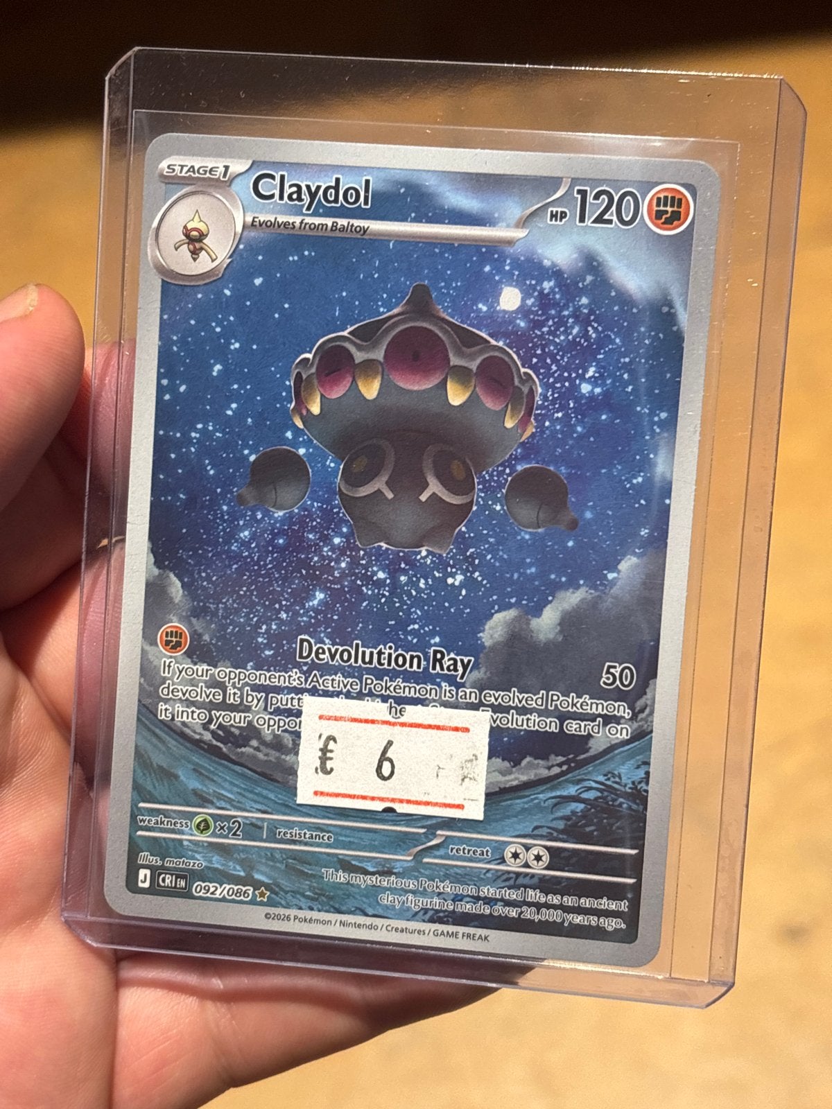Claydol 092/086 Chaos Rising Pokémon Kaart, Ophalen of Verzenden, Zo goed als nieuw, Losse kaart