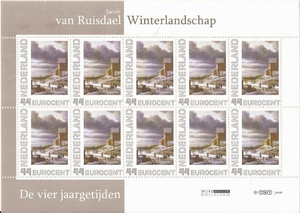 De Vier Jaargetijden - Jacob van Ruisdael Winterlandschap, Postzegels en Munten, Ophalen of Verzenden, Na 1940, Postfris