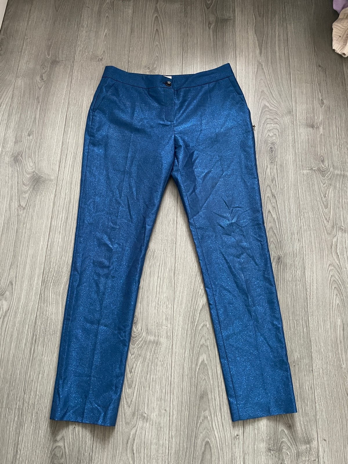 fabienne chapot blauwe glitter pantalon chino broek maat L, Blauw, Maat 42/44 (L), Ophalen of Verzenden, Zo goed als nieuw