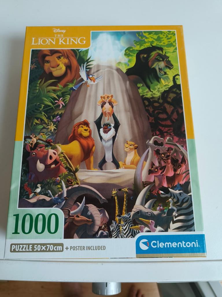 Disney puzzel 1000 stukjes Lion King, Ophalen of Verzenden, 500 t/m 1500 stukjes, Zo goed als nieuw