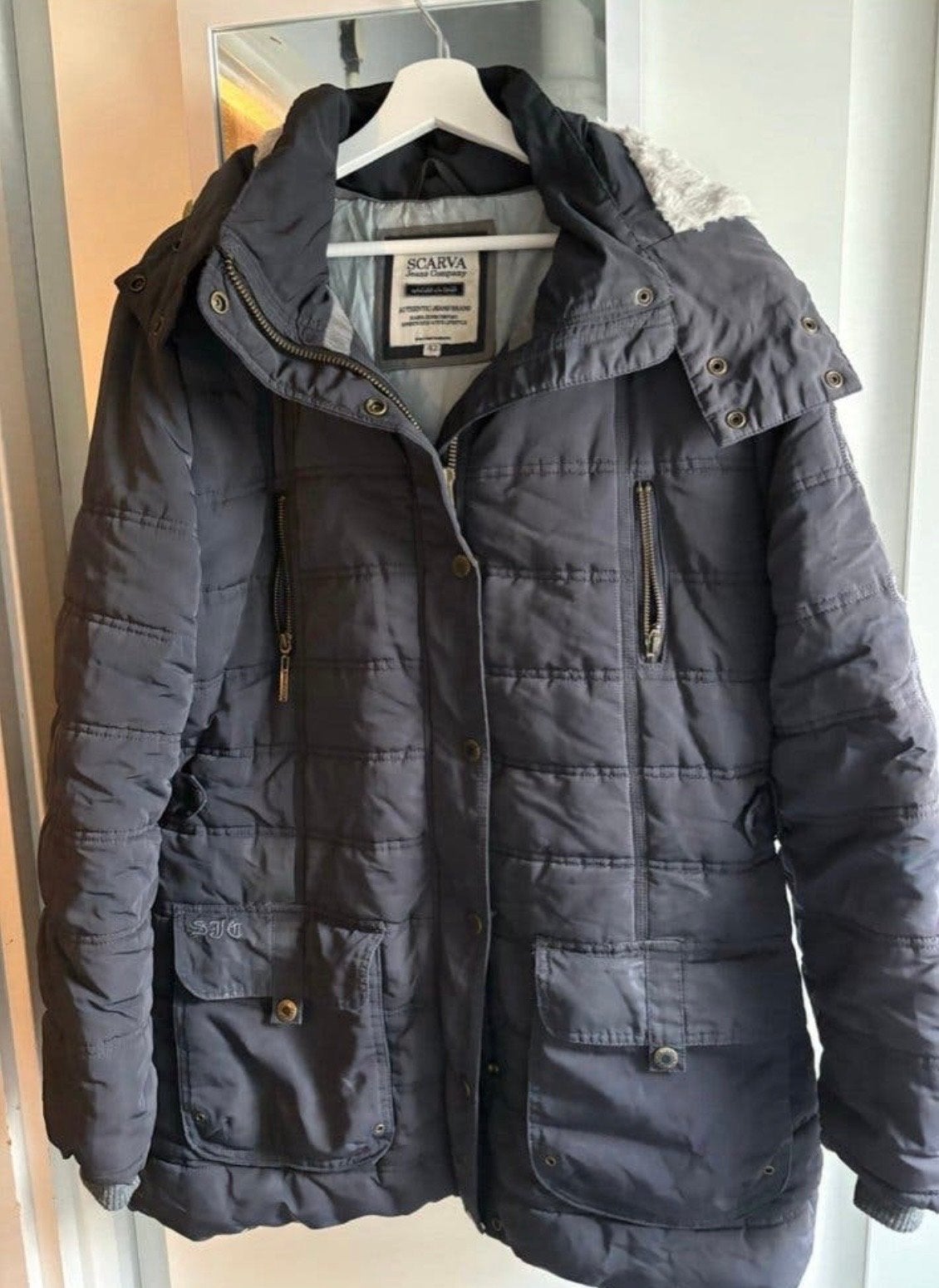 Donkerblauwe Scarva Dames Winterjas Maat 42, Kleding | Dames, Ophalen of Verzenden, Gedragen, Maat 42/44 (L), Blauw