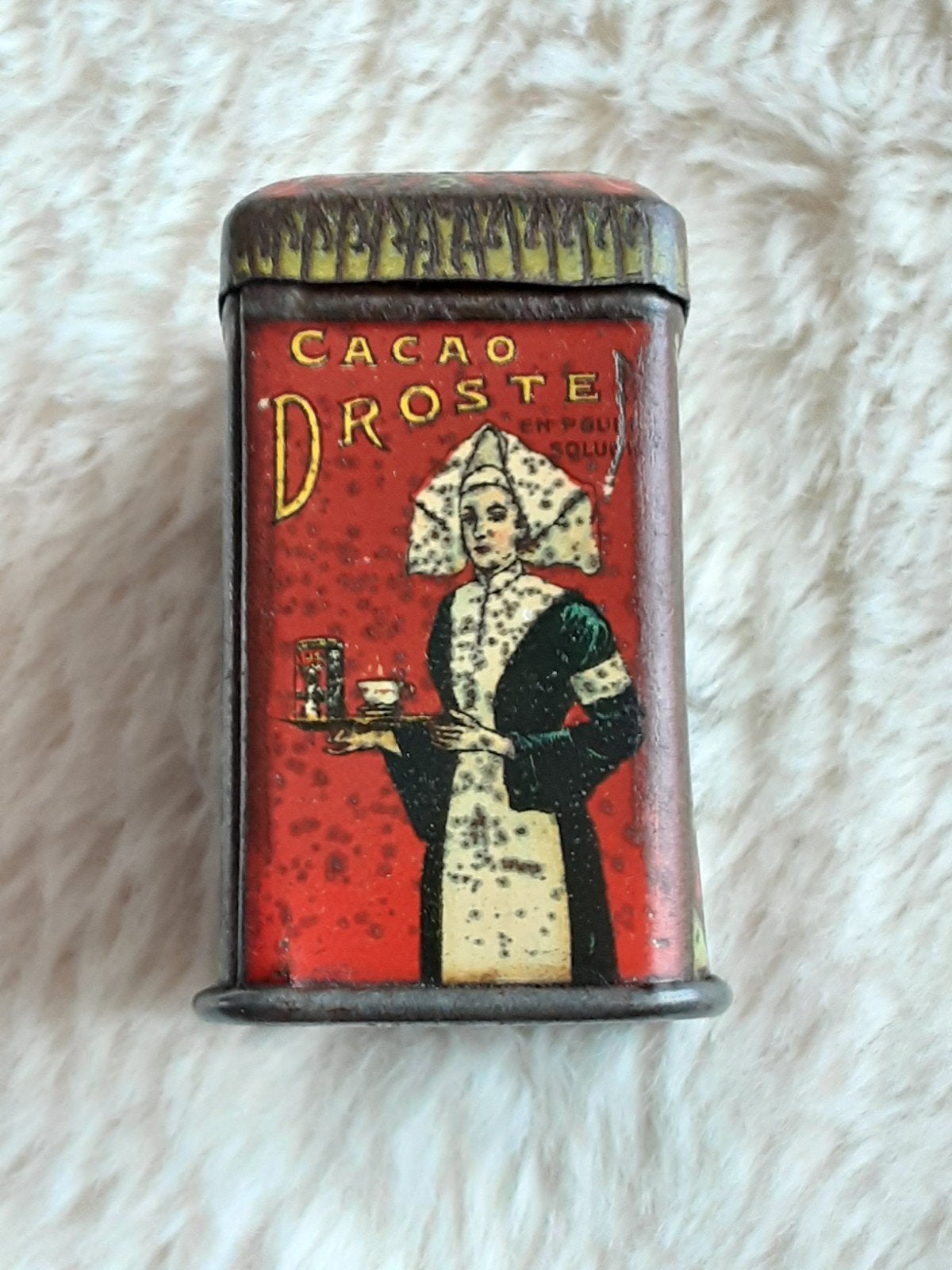 DROSTE , MONSTERBLIKJE. Export Frans. 1930., Verzamelen, Blikken, Ophalen of Verzenden, Gebruikt, Overige, Droste