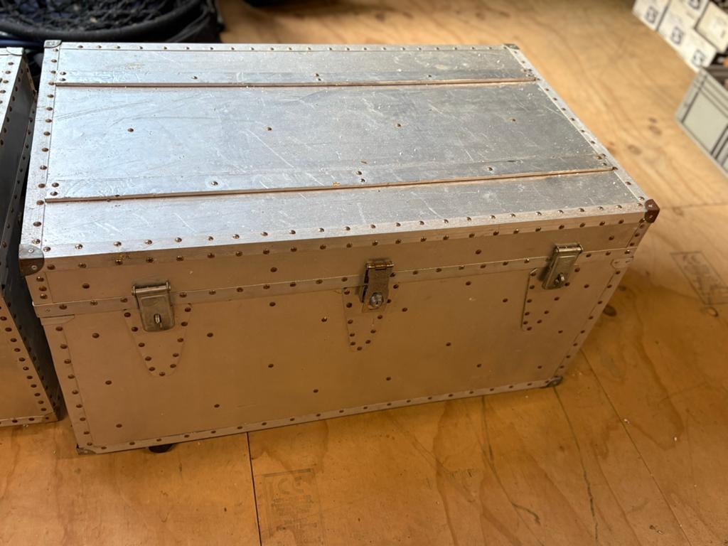 Vintage Hutkoffer / Scheepskist - Aluminium, Ophalen