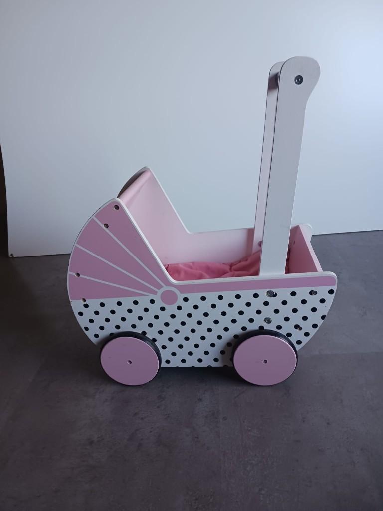 Poppenwagen van hout, Kinderen en Baby's, Speelgoed | Poppen, Gebruikt, Babypop, Ophalen