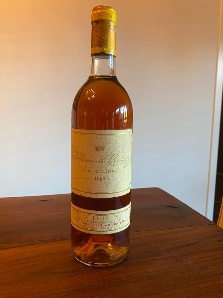 Château d'Yquem 1989 - Sauternes, Verzamelen, Frankrijk, Ophalen of Verzenden, Vol, Witte wijn