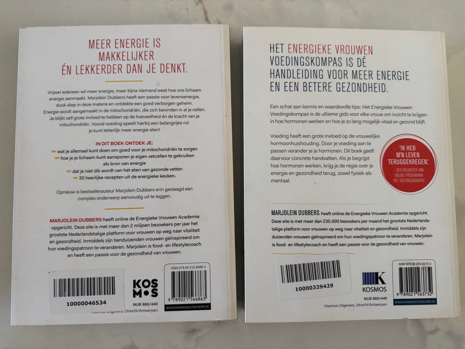 Marjolein Dubbers: Eet Meer Energie & Het Energieke Vrouwen, Boeken, Ophalen of Verzenden, Gelezen, Gezondheid en Conditie