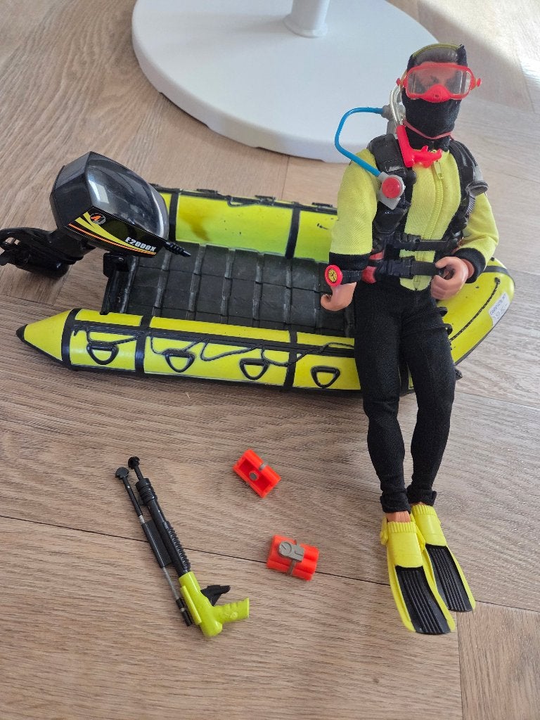 Action man scuba diver + boot, Ophalen of Verzenden, Gebruikt