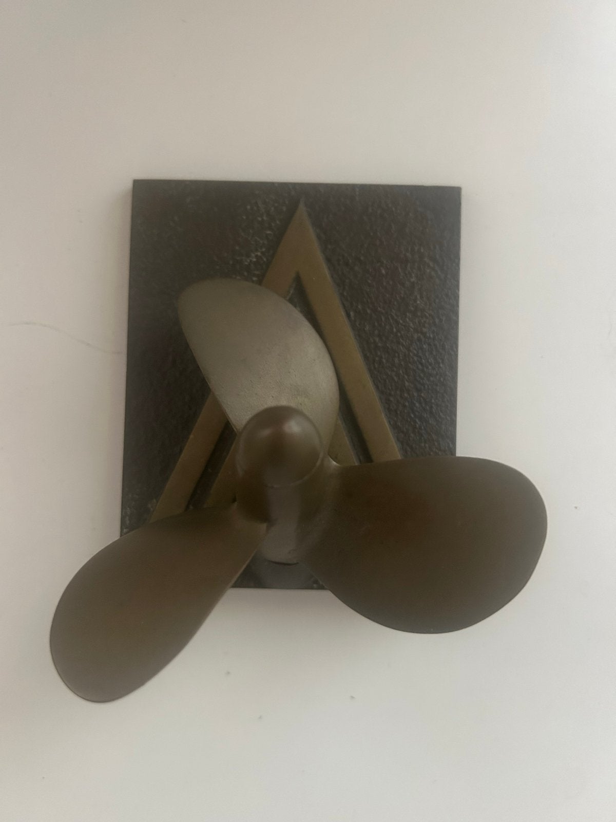 Vintage scheepsschroef plaquette - Van Voorden Ltd., Ophalen
