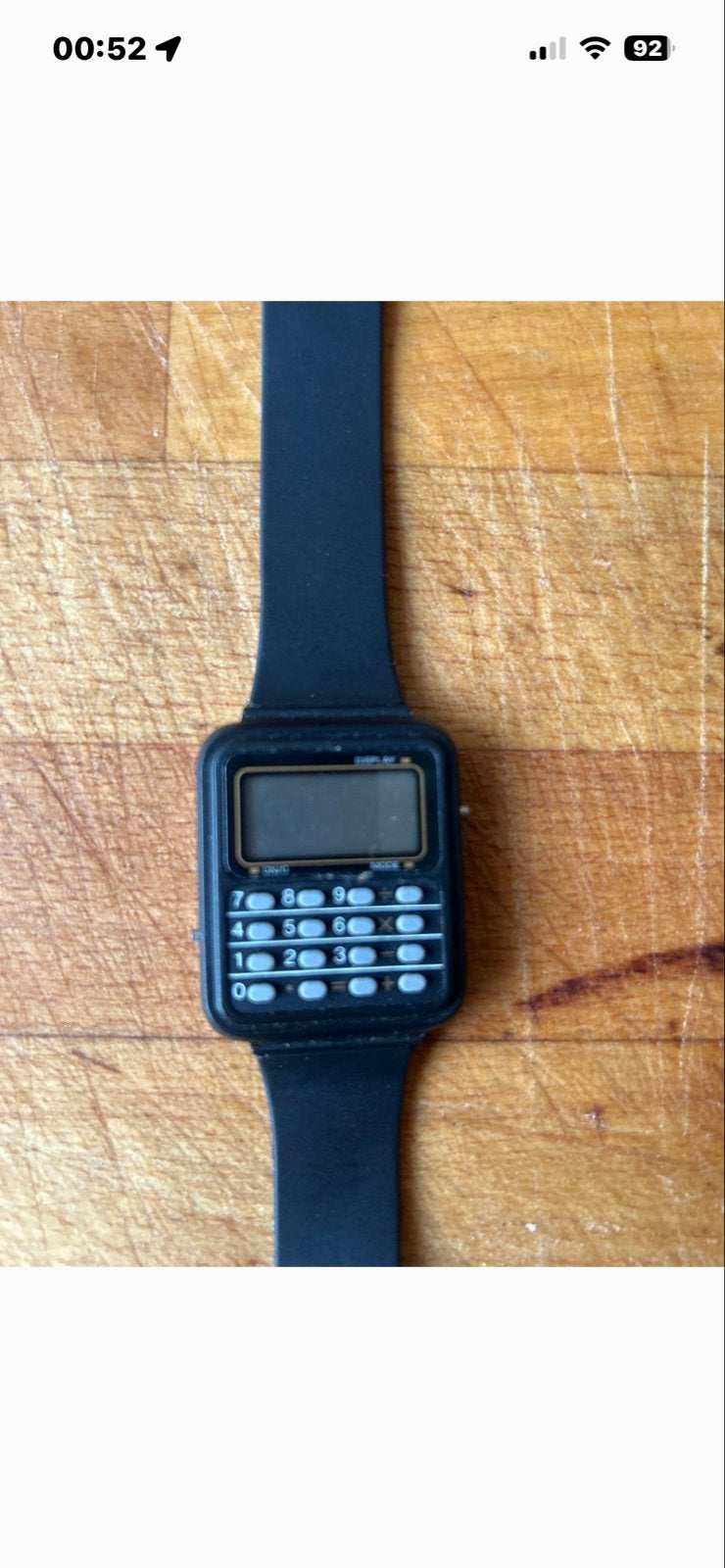 Vintage Casio Calculator Horloge - Zwart, Casio, Kunststof, Gebruikt, Polshorloge