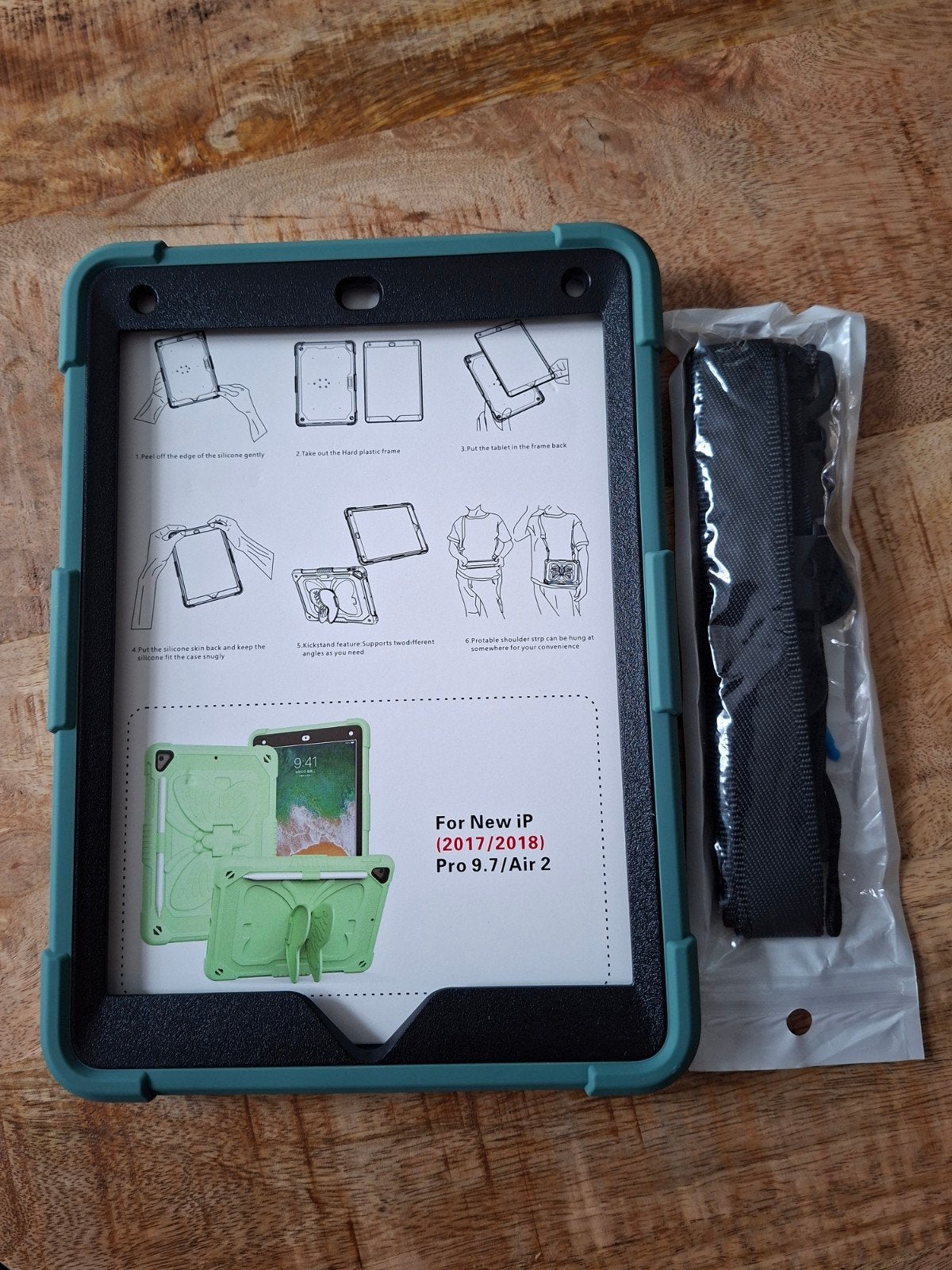 Nieuwe beschermhoes iPad. Kleur groen met Vlinder standaard, Computers en Software, Tablet-hoezen, Ophalen, Nieuw, 10 inch, Bescherming achterkant