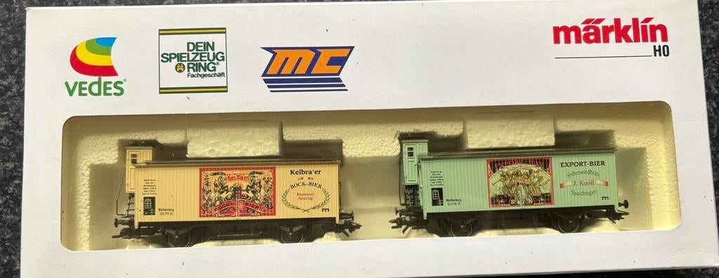 Märklin 94014 2 delige H0 wagen set Export Bier K.W.Sts.E., Wisselstroom, Wagon, Ophalen of Verzenden, Zo goed als nieuw