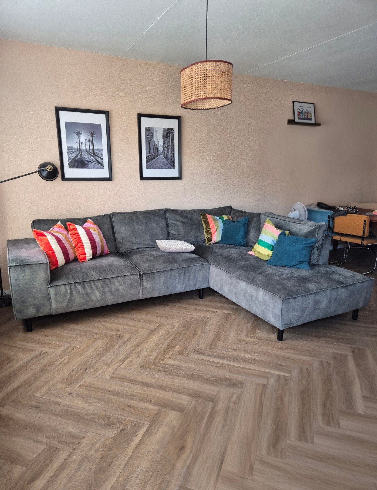 Moderne Hoekbank Forest Green, Ophalen, 250 tot 300 cm, 100 tot 125 cm, Hoekbank