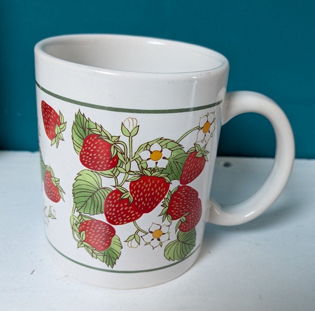 Vintage aardbei beker, Overige merken, Vintage, Zo goed als nieuw, Aardewerk