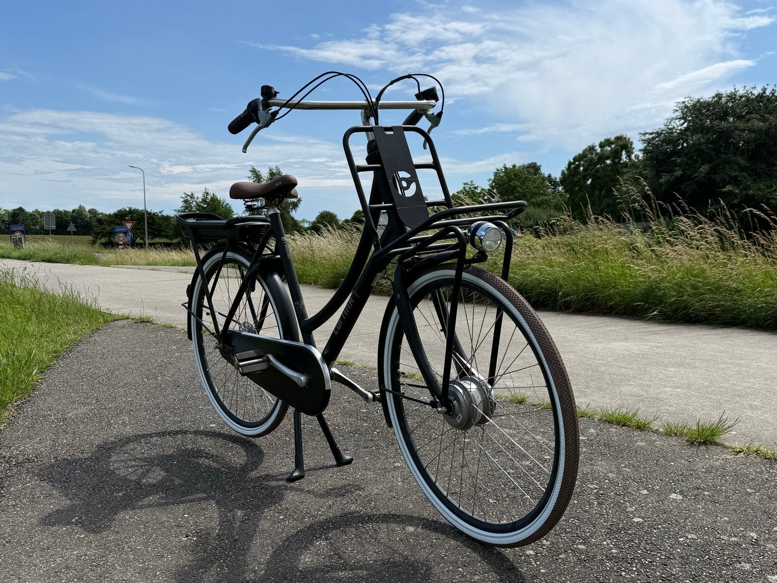 Cortina E-U4 Elektrische Transportfiets Mat Zwart 57cm, 55 tot 59 cm, Ophalen, Gebruikt, Cortina