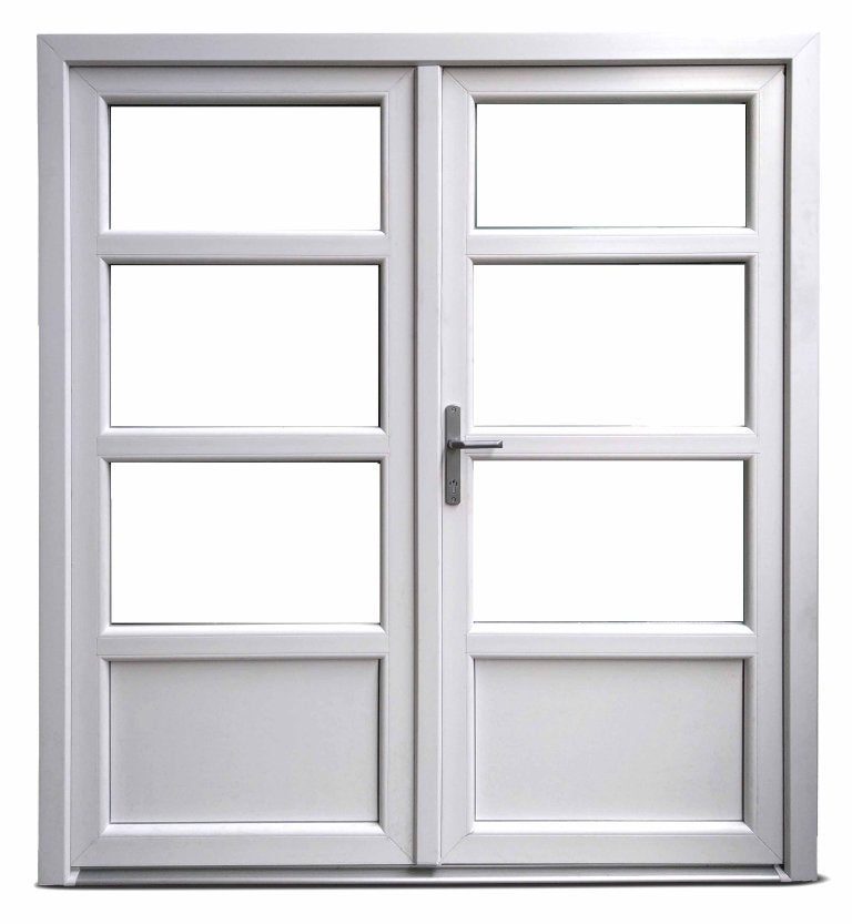 Kunststof Dubbele Deur 3/4 Glas Buiten B150 H204cm, Niet ingevuld, Kunststof, 120 cm of meer, Niet ingevuld