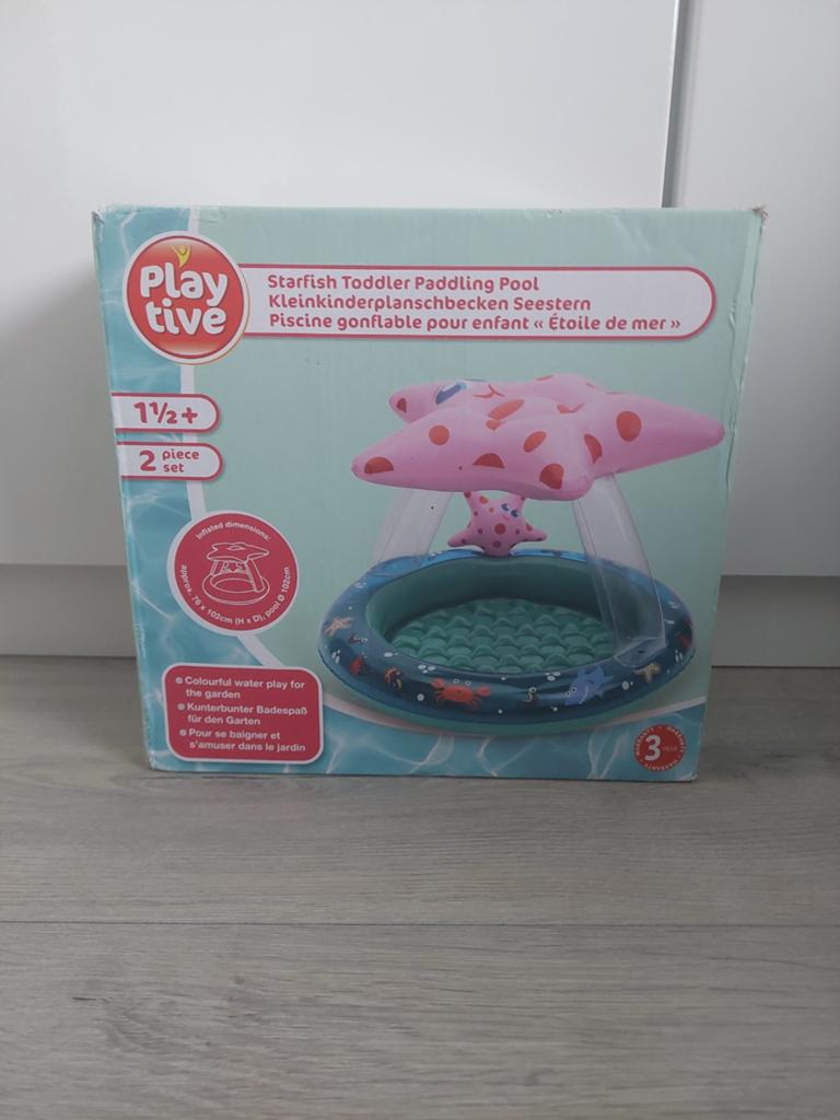 Playtive Opblaasbaar Peuterbadje Sterretje met Zonnescherm, Ophalen