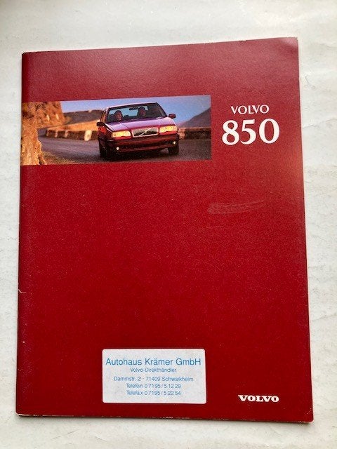 Volvo     850       Brochure           Origineel uit 02-1996, Volvo, Zo goed als nieuw, Volvo, Ophalen of Verzenden