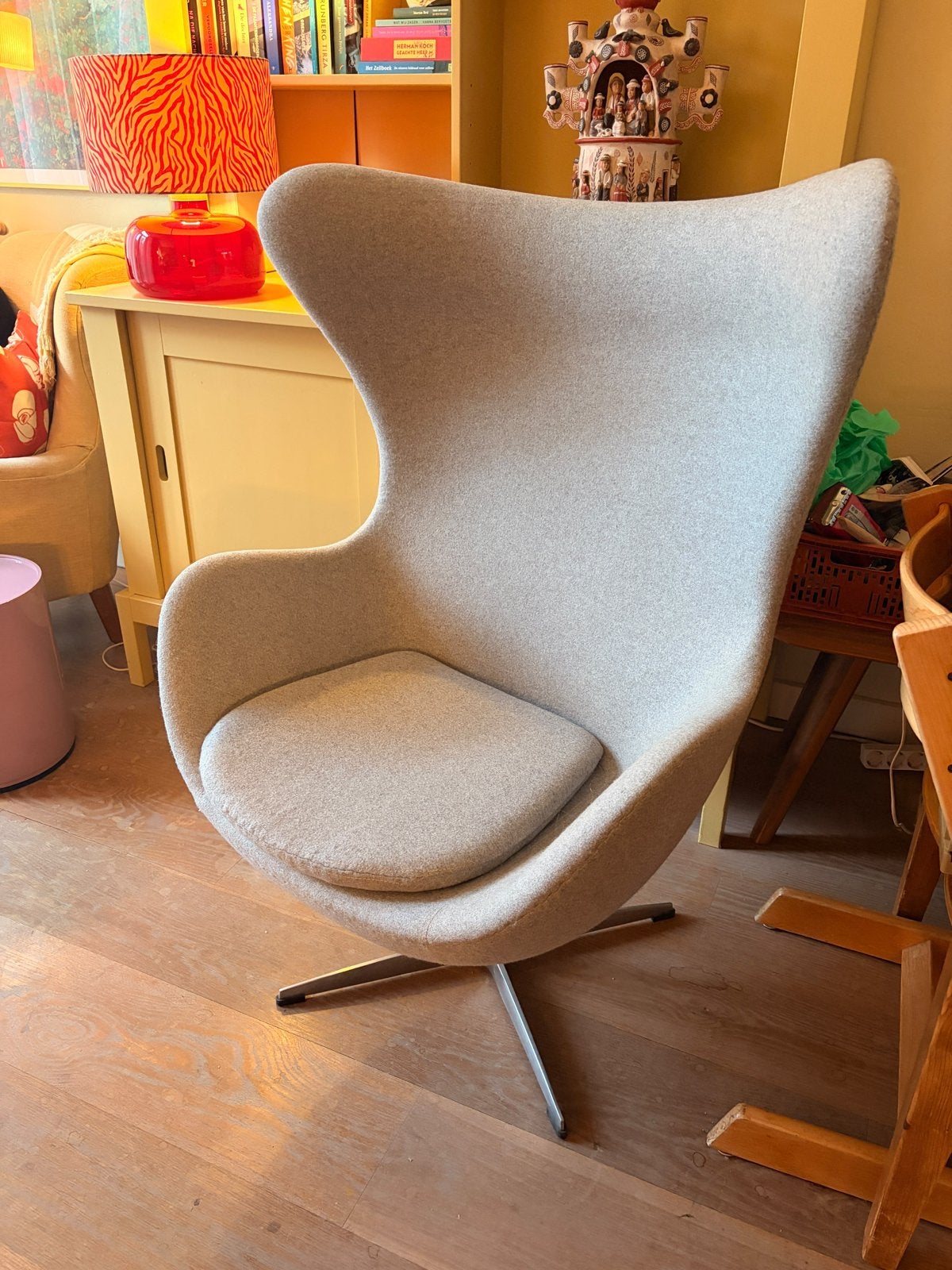 Replica Egg Chair - Zo goed als nieuw, Ophalen, Zo goed als nieuw, Stof, 75 tot 100 cm