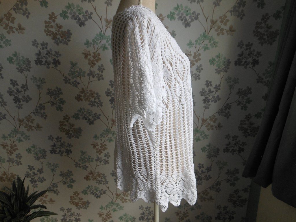 Wit vest van katoen, Kleding | Dames, Ophalen of Verzenden, Zo goed als nieuw, Maat 46/48 (XL) of groter, Wit
