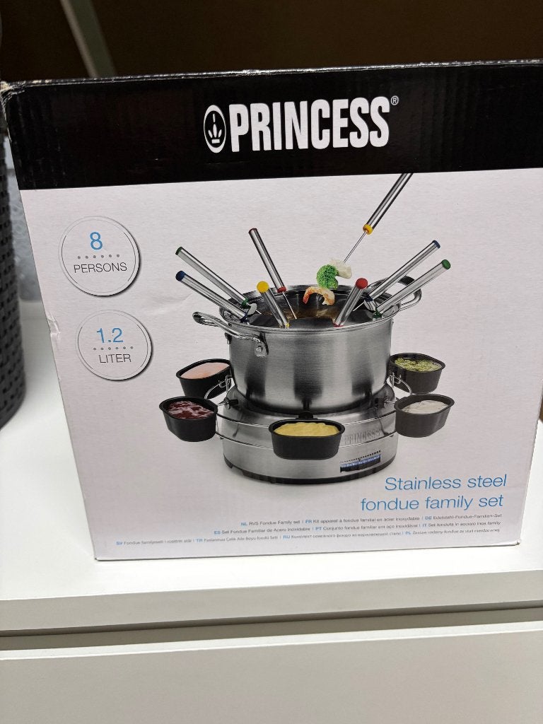 Princess RVS Fondue Family Set - 8 personen, 1.2 liter, Witgoed en Apparatuur, Fonduesets, Ophalen, Nieuw, Elektrisch, Fondueset