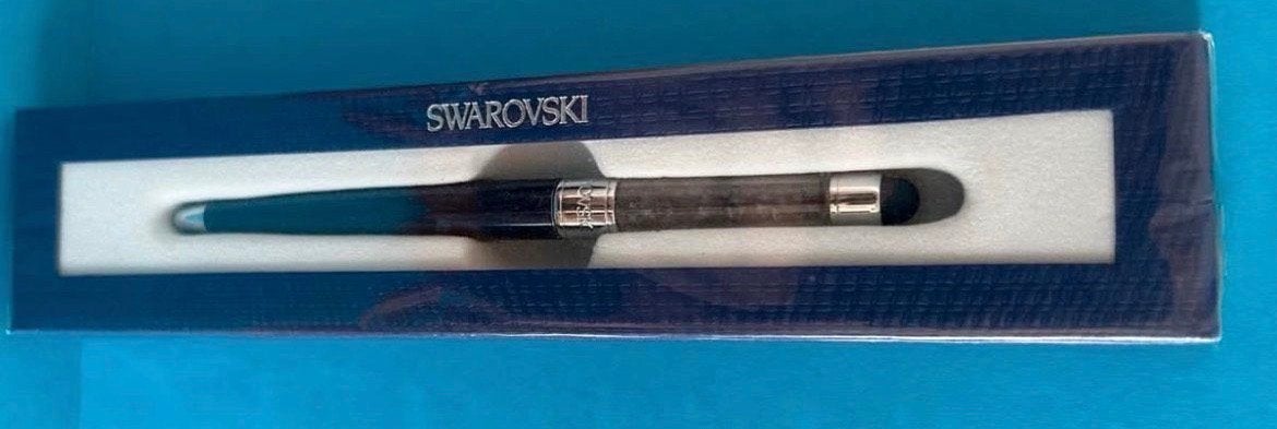 Swarovski Stylos pen Montana Blue - Nieuw in verpakking, Overige merken, Balpen, Nieuw, Met doosje