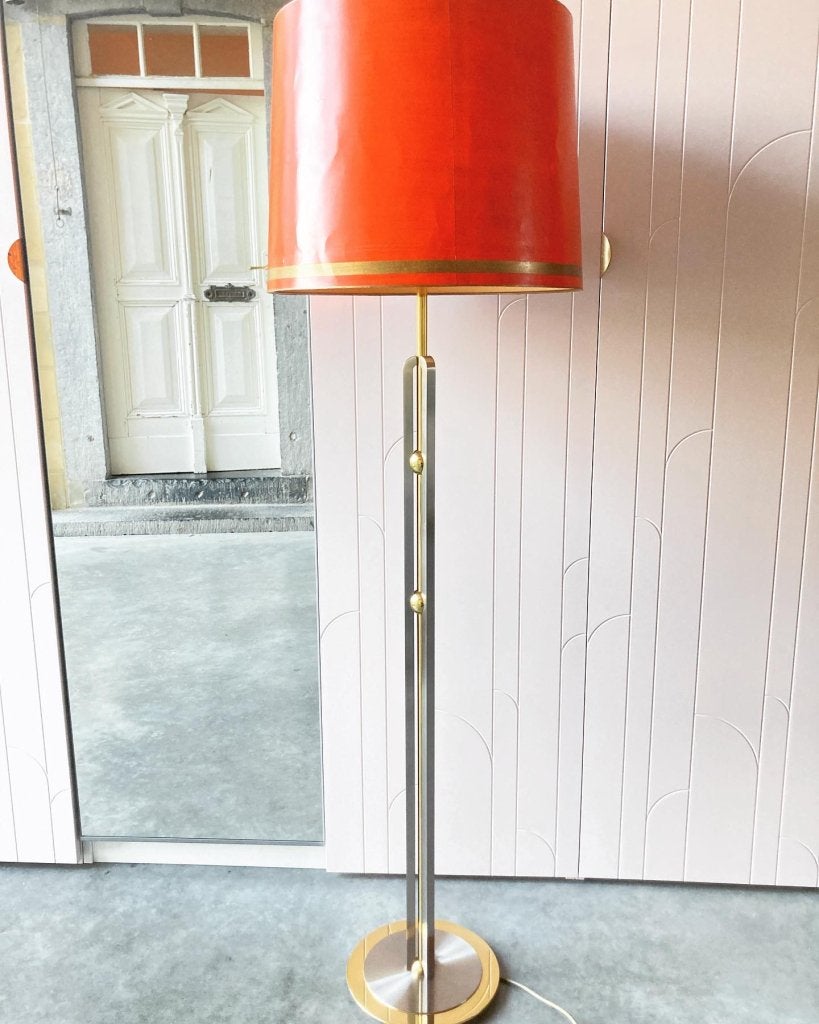 Vintage vloerlamp, Huis en Inrichting, Lampen | Vloerlampen, Gebruikt, 100 tot 150 cm, Niet ingevuld, Glas