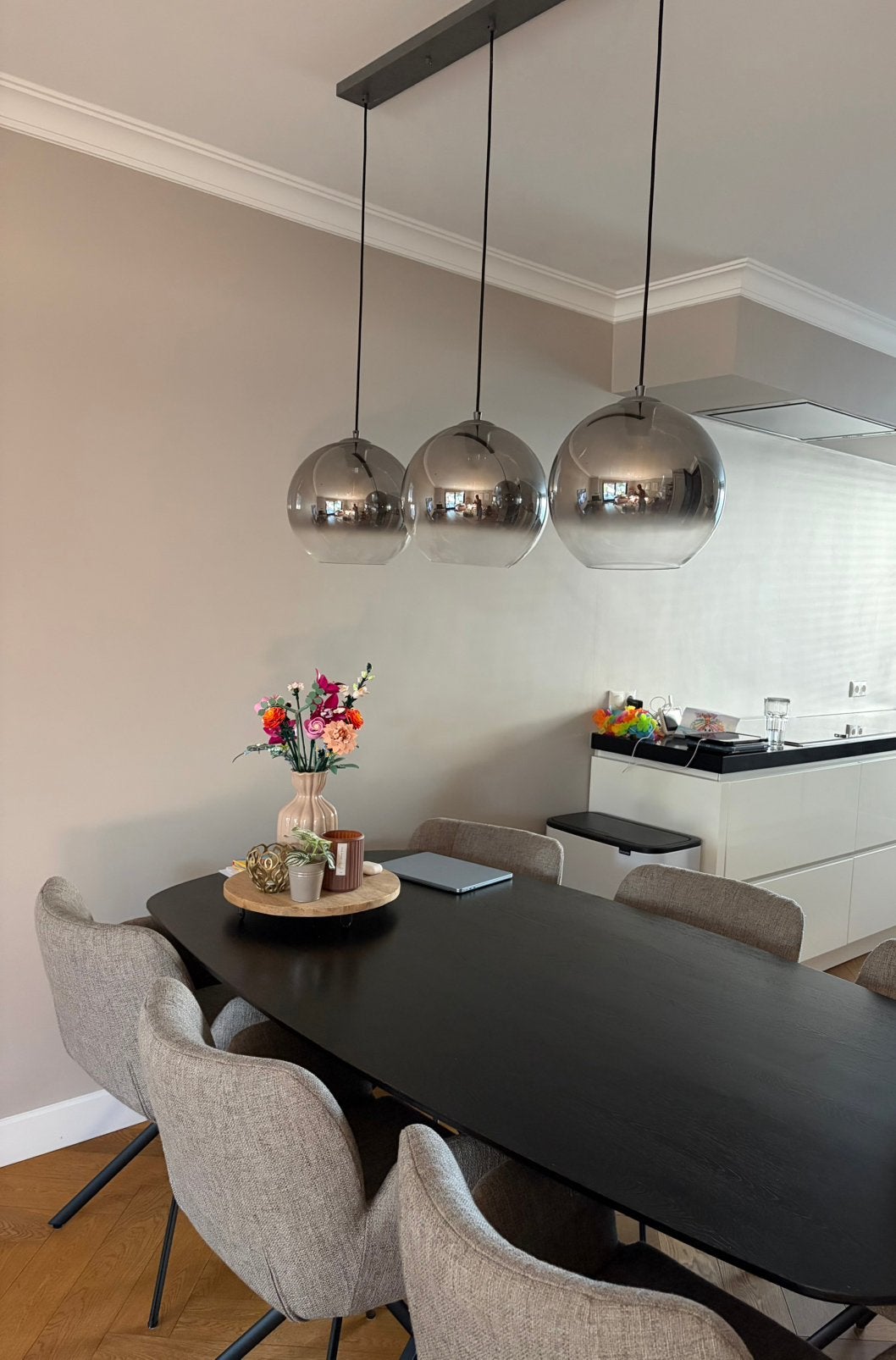 Glazen bubble eettafel lamp, Ophalen, Industrieel, chique, E27 (groot), Glas