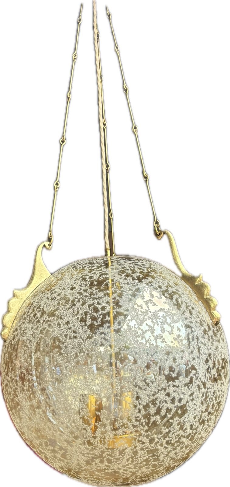 Doria Leuchten Glas en Messing Hanglamp, Ophalen, Zo goed als nieuw, Glas, E27 (groot)
