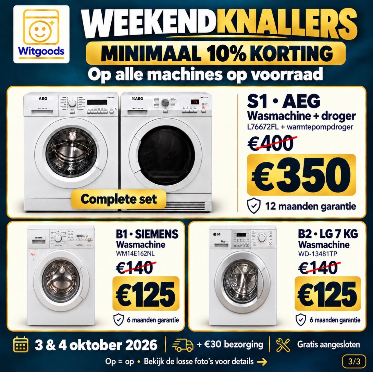 Foto 3 van ✅ACTIES 3 & 4 OKT✅ZUINIGE & GOEDKOPE WASMACHINES & DROGERS