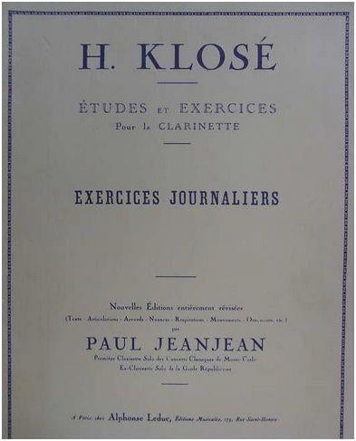 Klarinet: H. Klosé Exercises journaliers clarinette-Jeanjean, Gebruikt, Klassiek, Ophalen of Verzenden, Klarinet