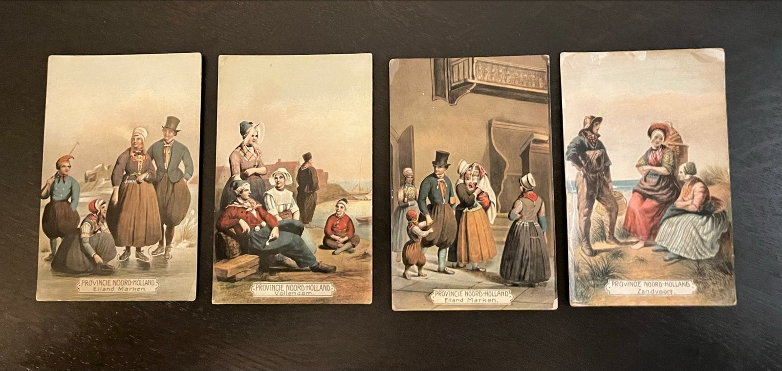4 Zeer Oude Litho Tulp Klederdracht Kaarten, Verzamelen, Ophalen of Verzenden, Voor 1920, Noord-Holland