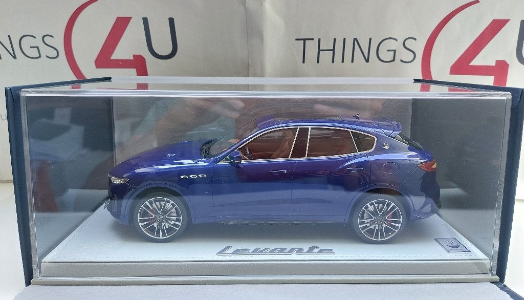 BBR 1:18 Maserati Levante V8 Trofeo Blu Emozione met vitrine, Ophalen of Verzenden, Nieuw, Auto, Overige merken