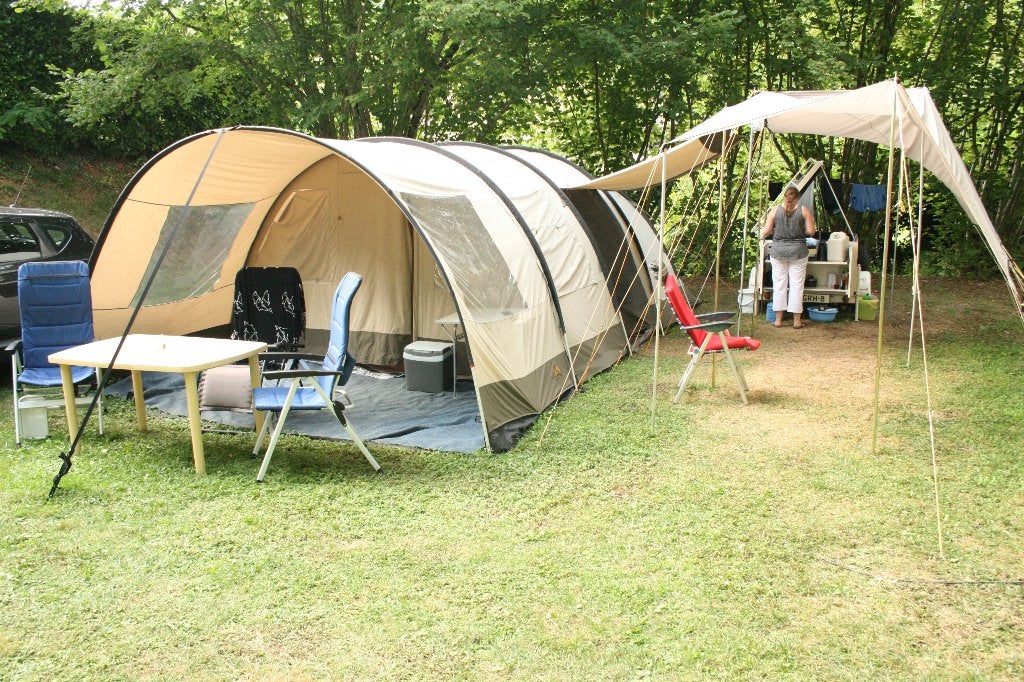 Tent met aanhanger, Caravans en Kamperen, Tenten, Ophalen, Gebruikt, Tot en met 6